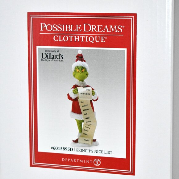 Dept 56 Grinch Possible Dreams Grinch’s Nice List #6015895D NIB - Picture 1 of 4